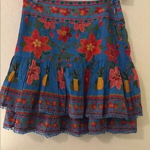 FARM Rio Blue Floral Skater Skirt